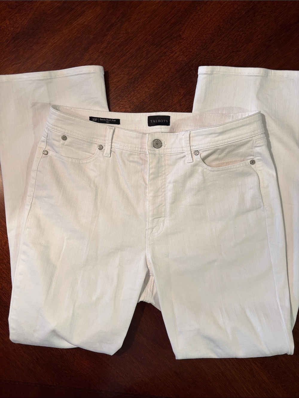 Talbots Women’s White Barely Boot Curvy Jeans